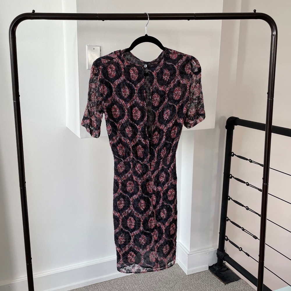 Patterned Dress with Slight Open Back - Picture 2 of 2
